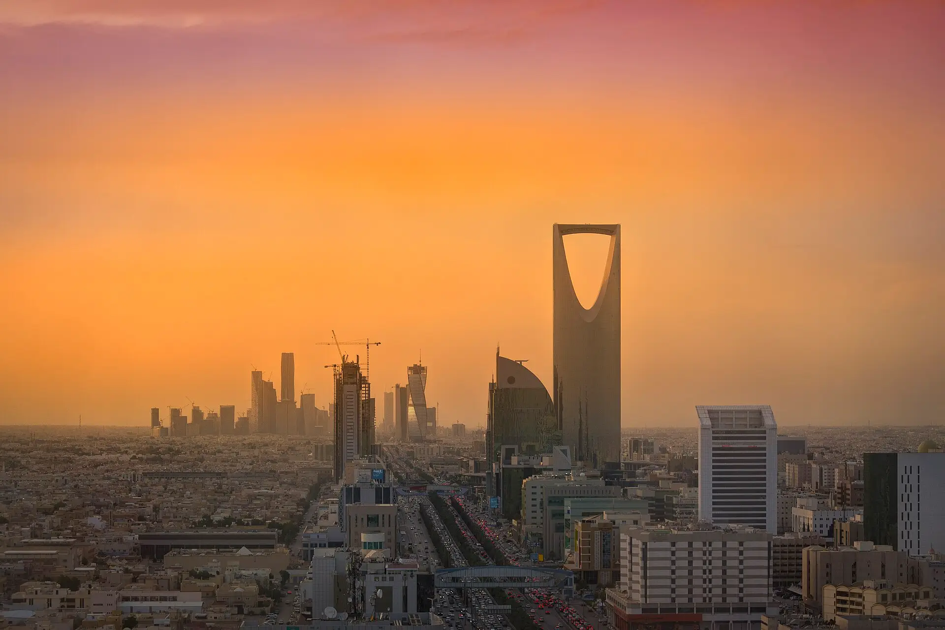 Riyadh skyline showing King Abdullah Financial District